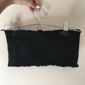 Black cropped tube top